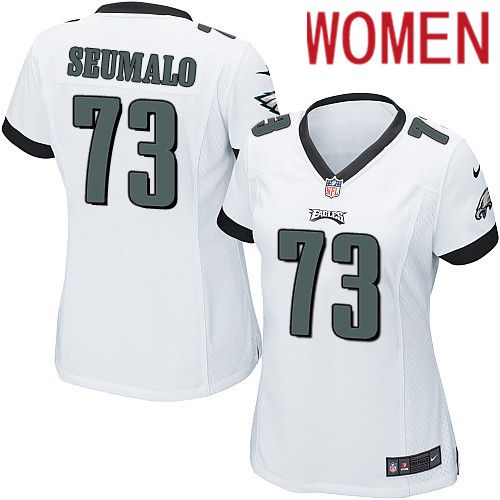 Women Philadelphia Eagles #73 Isaac Seumalo Nike White Game NFL Jersey->women nfl jersey->Women Jersey